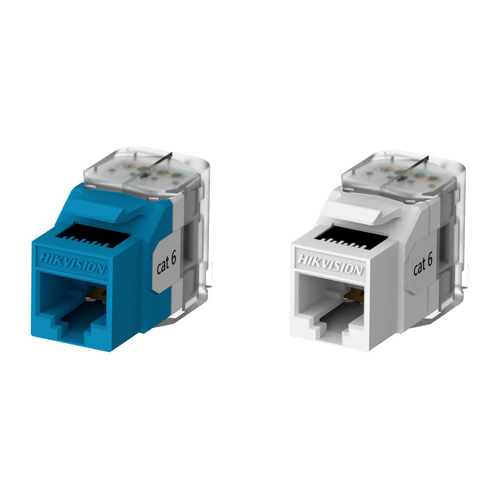 Jack Keystone Cat6 sin blindaje 180° sin herramientas Hikvision DS-1CK6U180N