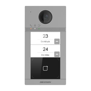 Estación de puerta tipo villa de metal Hikvision IP 2 botones DS-KV8213-WME1(B)