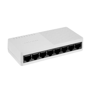 Interruptor plástico Fast Ethernet 8 puertos Hikvision SOHO DS-3E0108D-O