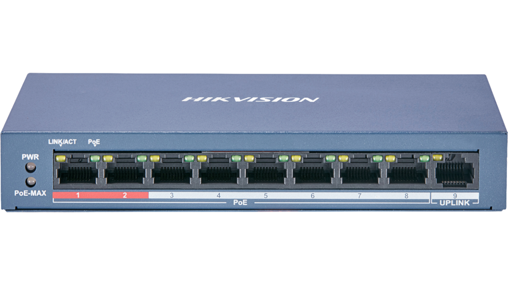 Conmutador POE no administrado Fast Ethernet de 8 puertos DS-3E0109P-E/M