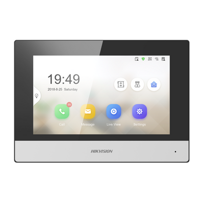 Pantalla 7in P/ Videoportero Interior táctil Tcp/Ip Hikvision