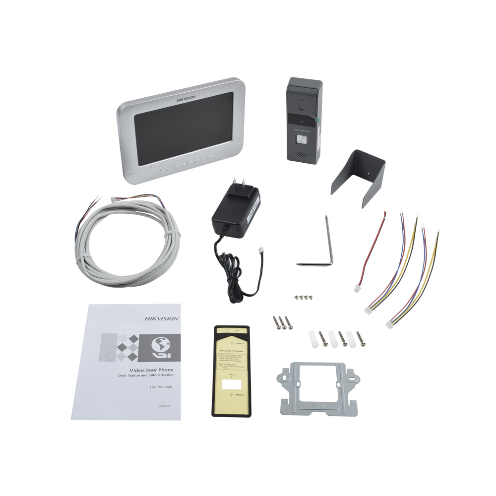 Kit de Videoportero Analógico con Pantalla LCD a Color de 7" DS-KIS203T